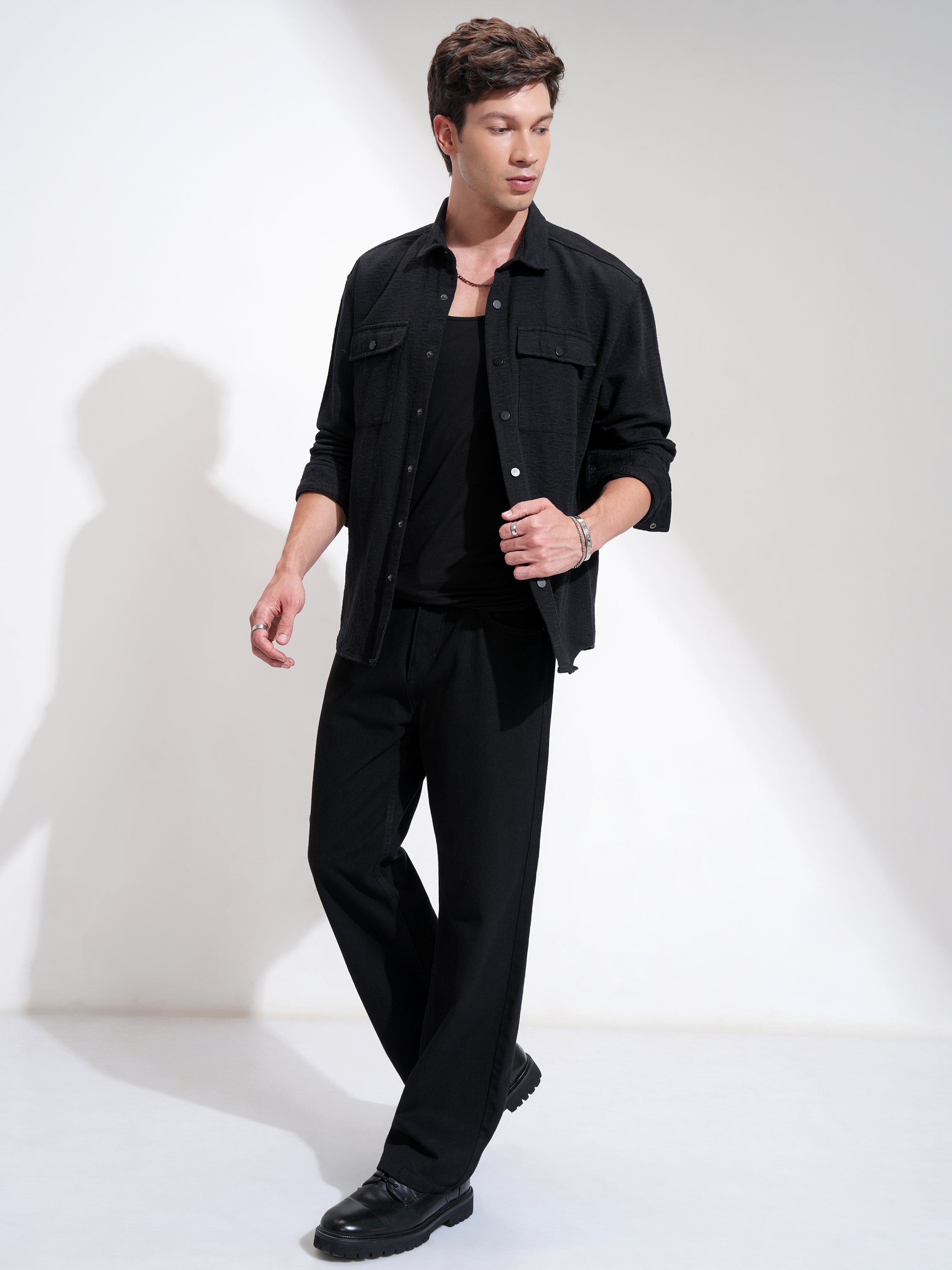 Highlander Men Black Printed Relaxed Fit Casual Shirt - Black - Image 2