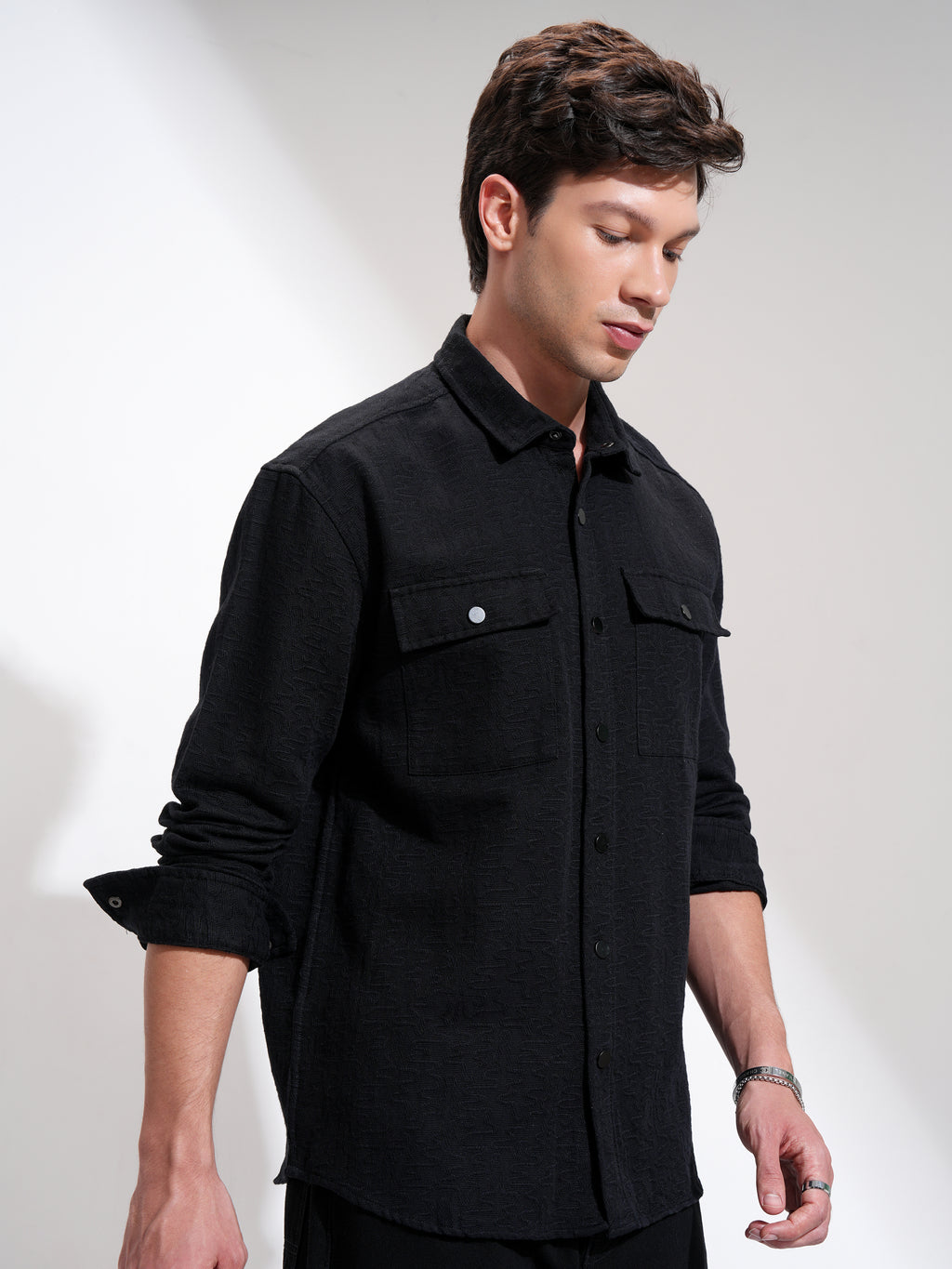 Highlander Men Black Printed Relaxed Fit Casual Shirt - Black - Image 6