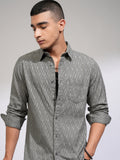 Highlander Men Grey Textured Slim Fit Casual Shirt - Grey - Image 1