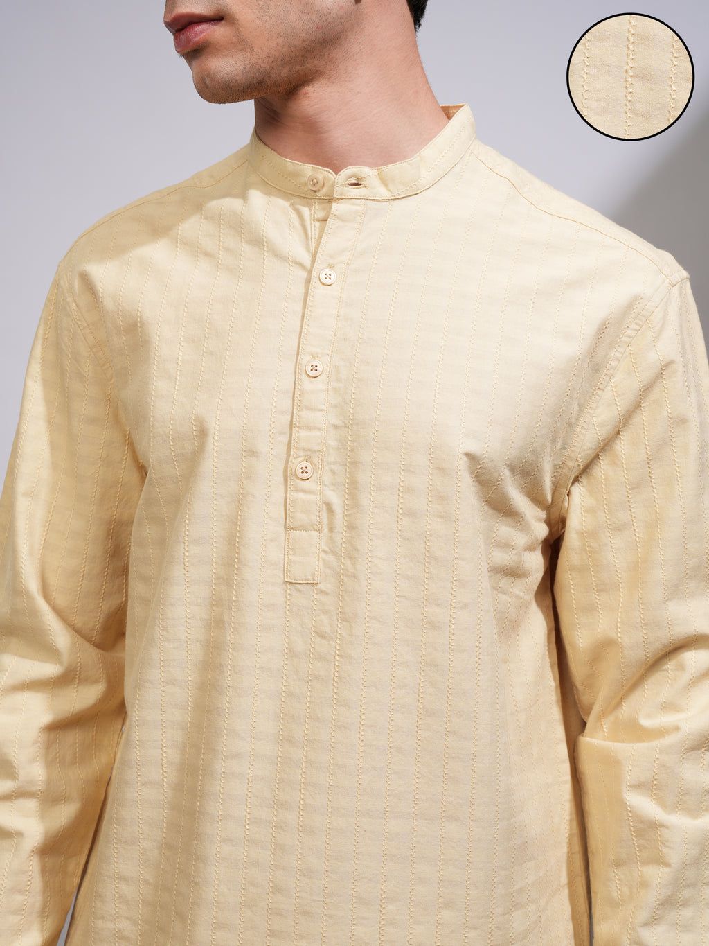 Highlander Men Beige Self Design Relaxed Fit Casual Shirt - Beige - Image 5