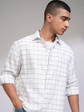 Highlander Men White Checked Relaxed Fit Casual Shirt - White - Image 1