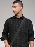 Highlander Men Black Checked Relaxed Fit Casual Shirt - Black - Image 1