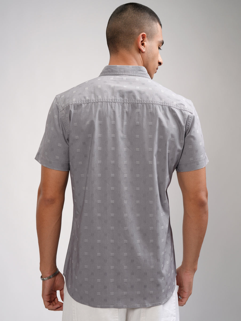Highlander Men Grey Solid Slim Fit Casual Shirt - Grey - Image 3