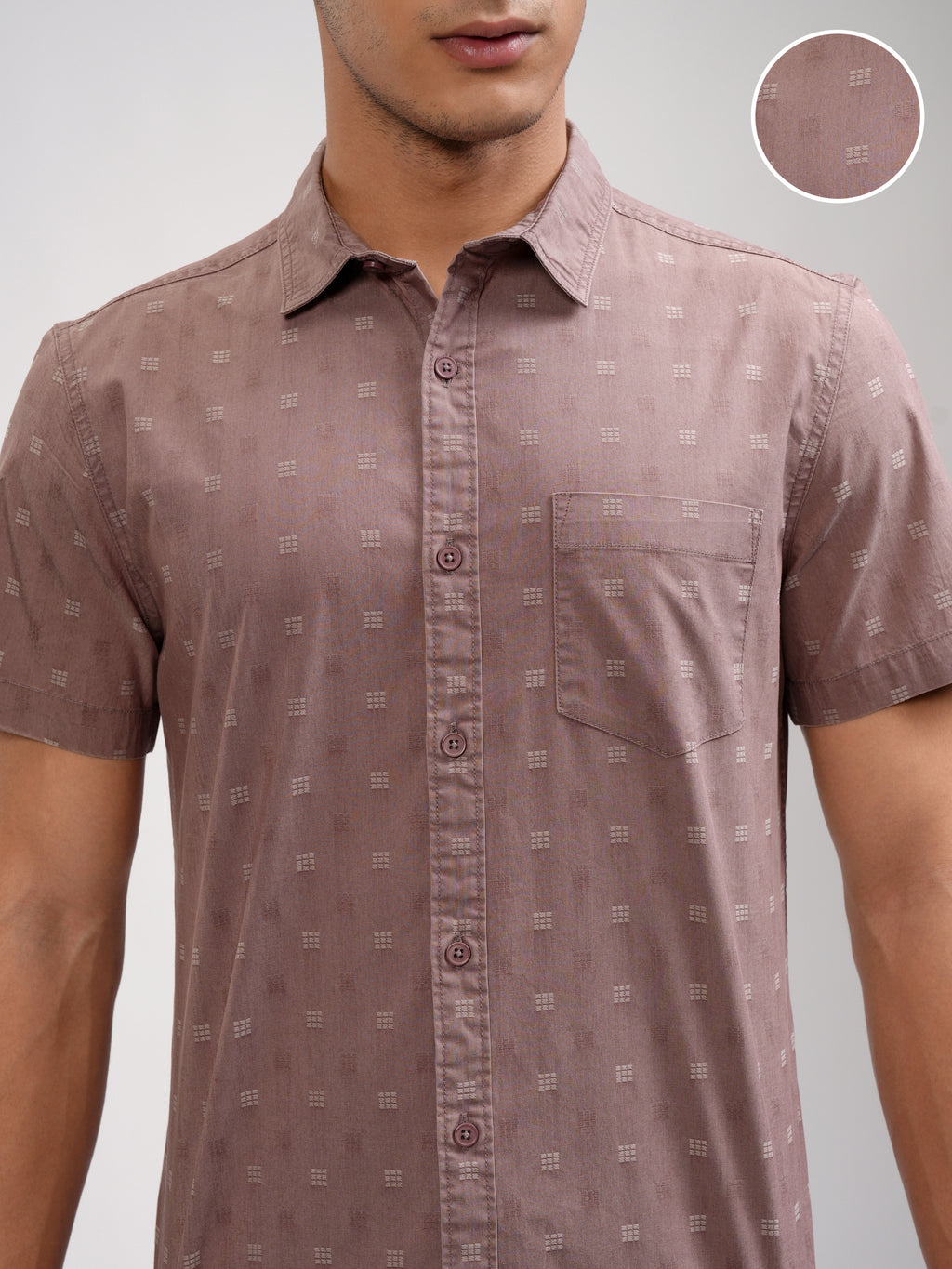 Highlander Men Maroon Solid Slim Fit Casual Shirt - Maroon - Image 5
