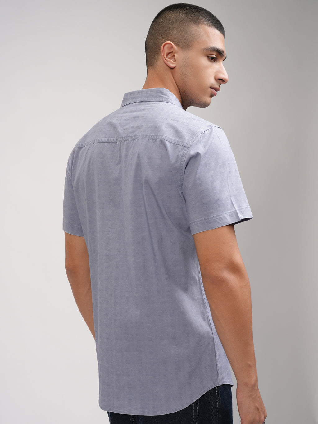 Highlander Men Blue Solid Slim Fit Casual Shirt - Blue - Image 3