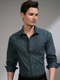 Highlander Men Teal Textured Relaxed Fit Casual Shirt - Teal - Image 1