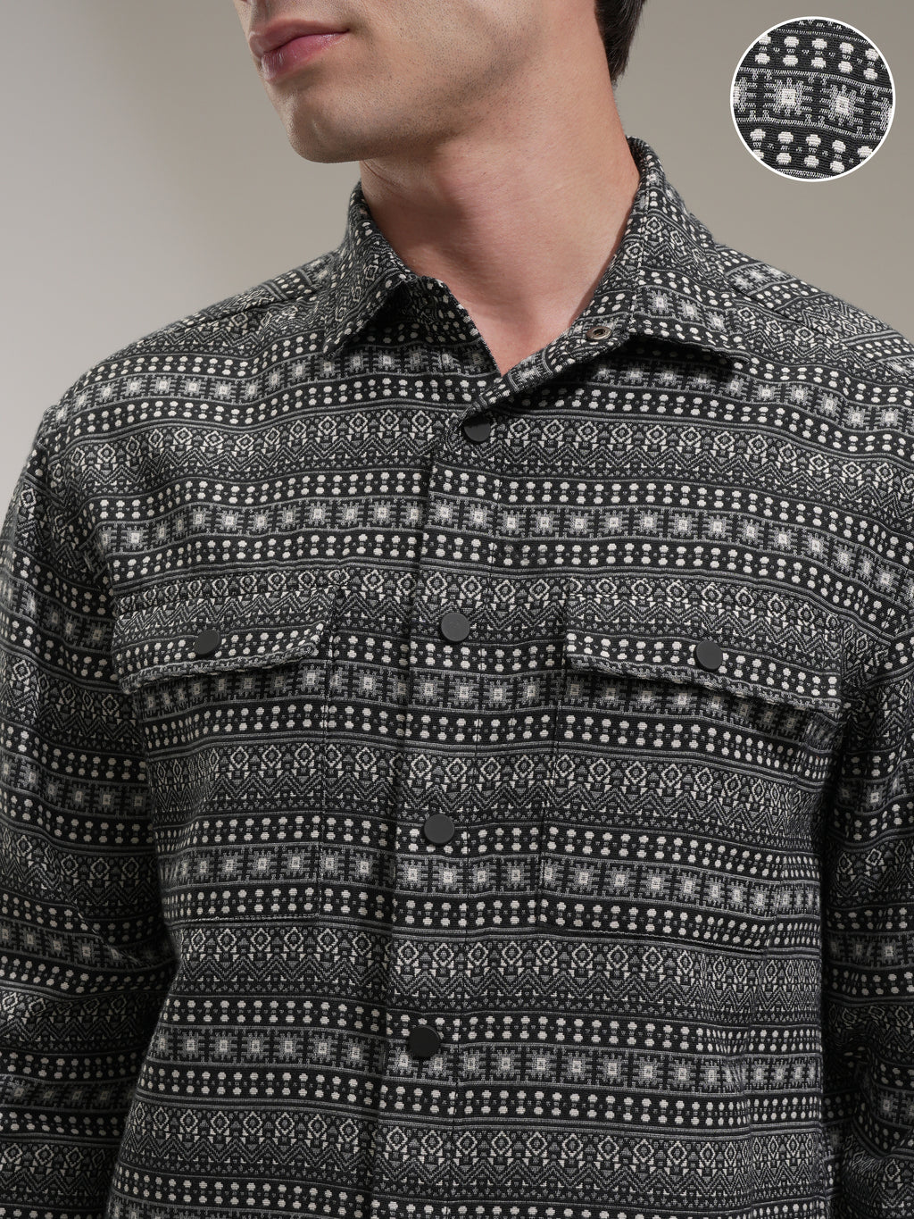 Highlander Men Black Printed Relaxed Fit Casual Shirt - Black - Image 5