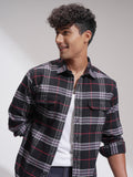 Highlander Men Black Checked Relaxed Fit Casual Shirt - Black - Image 1