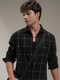Highlander Men Black Checked Relaxed Fit Casual Shirt - Black - Image 1
