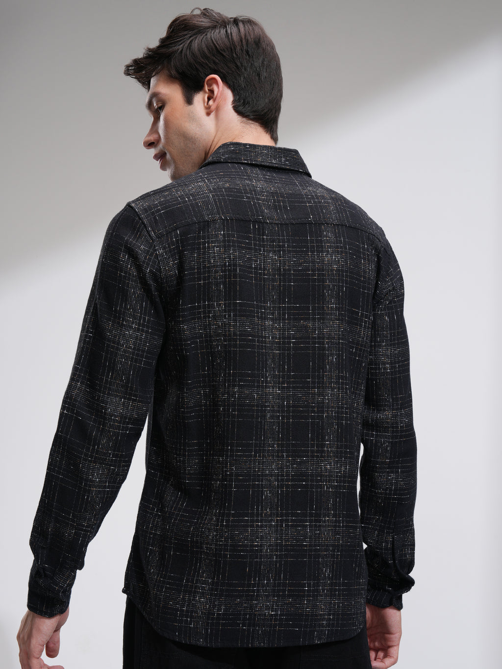 Highlander Men Black Checked Slim Fit Casual Shirt - Black - Image 3
