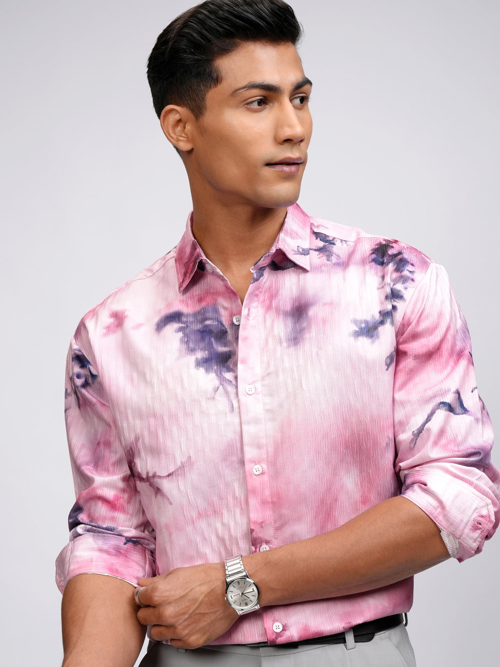 Highlander Men Pink Printed Relaxed Fit Casual Shirt - Pink - Image 1