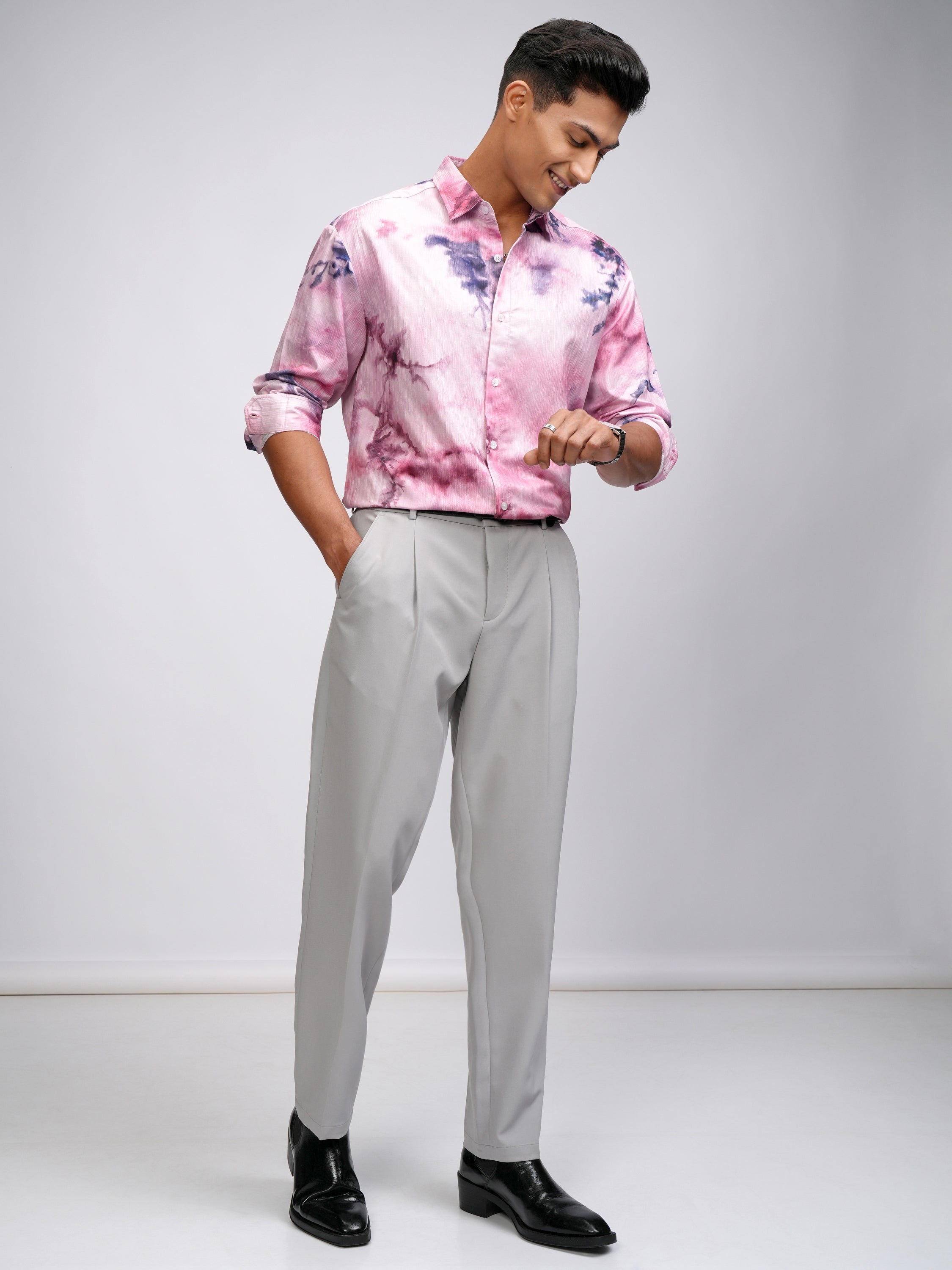 Highlander Men Pink Printed Relaxed Fit Casual Shirt - Pink - Image 2