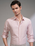 Highlander Men White Striped Slim Fit Casual Shirt - White - Image 1