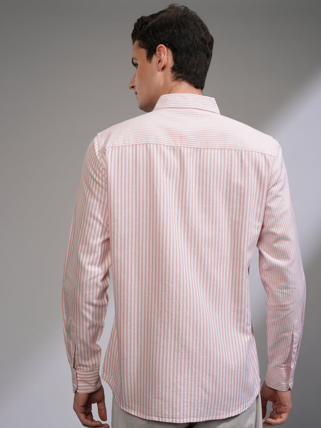 Highlander Men White Striped Slim Fit Casual Shirt - White - Image 3