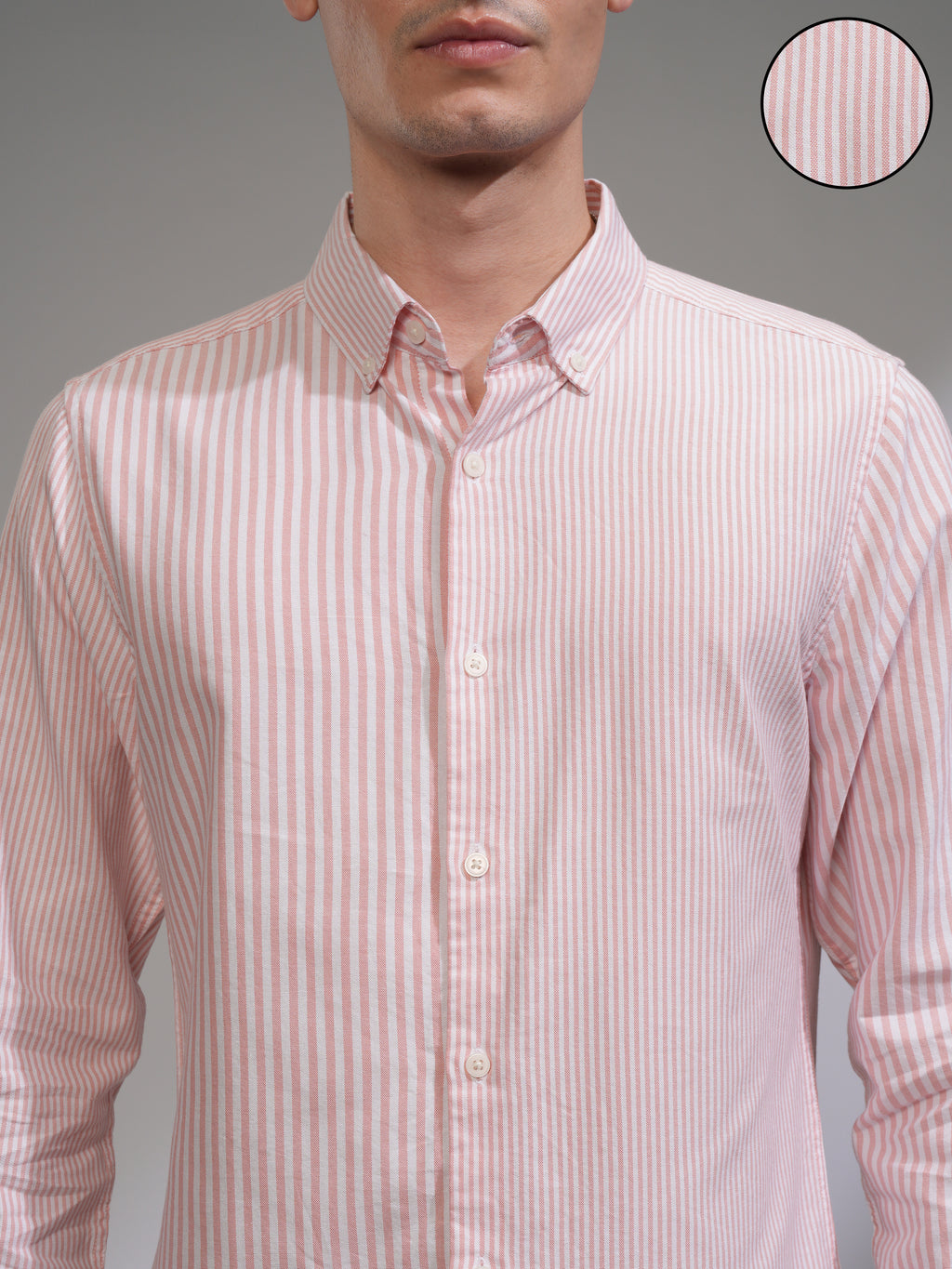 Highlander Men White Striped Slim Fit Casual Shirt - White - Image 5