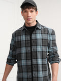 Highlander Men Blue Checked Relaxed Fit Casual Shirt - Blue - Image 1