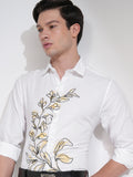 Highlander Men White Printed Slim Fit Casual Shirt - White - Image 1