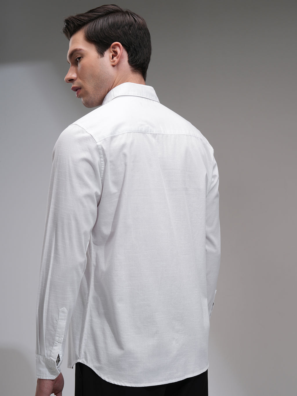 Highlander Men White Printed Slim Fit Casual Shirt - White - Image 3