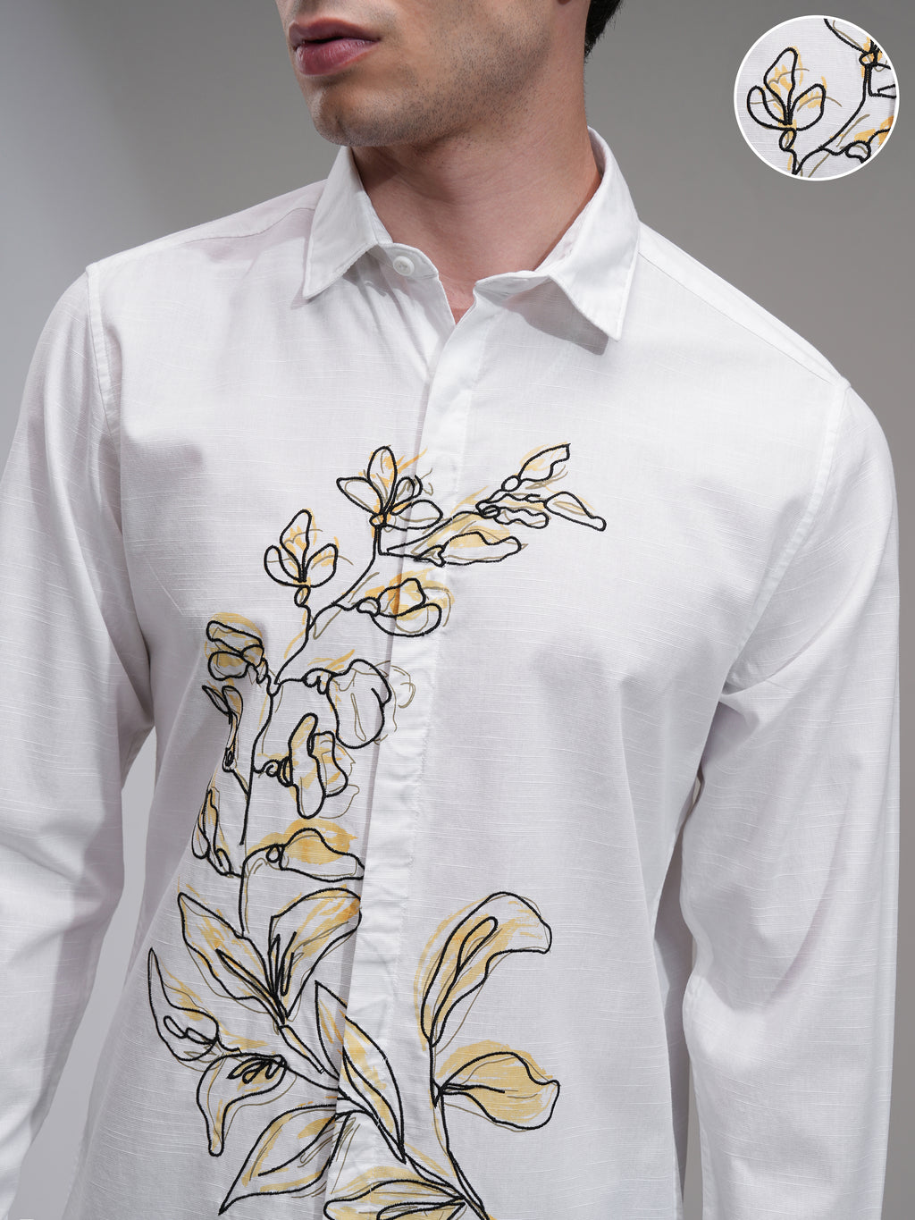 Highlander Men White Printed Slim Fit Casual Shirt - White - Image 5