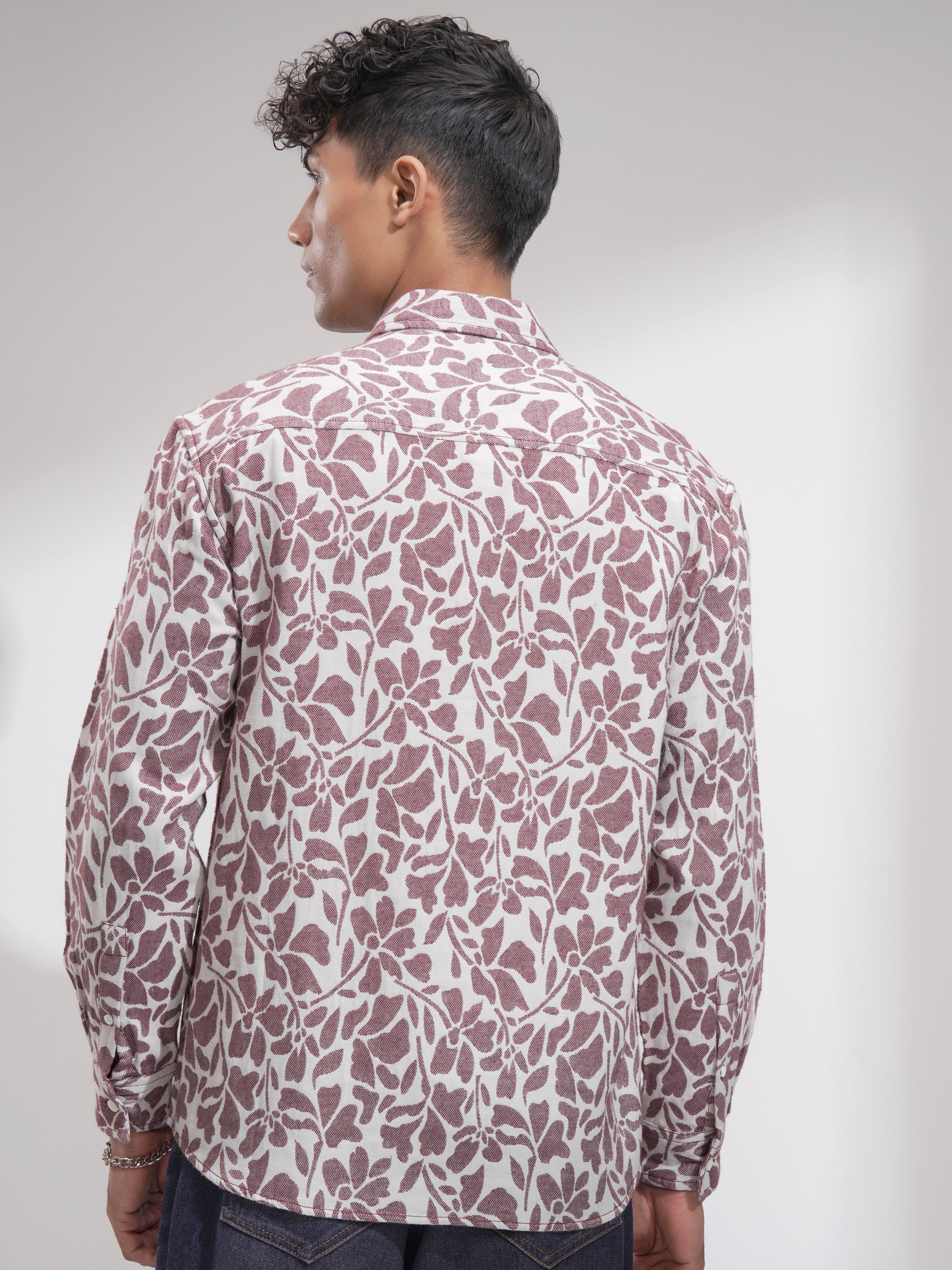 Highlander Men White Printed Relaxed Fit Casual Shirt - White - Image 3
