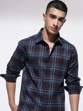 Highlander Men Maroon Checked Slim Fit Casual Shirt - Maroon - Image 1