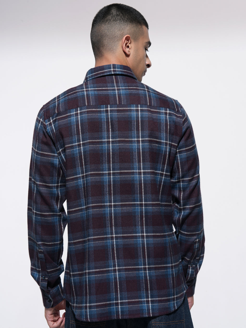 Highlander Men Maroon Checked Slim Fit Casual Shirt - Maroon - Image 3