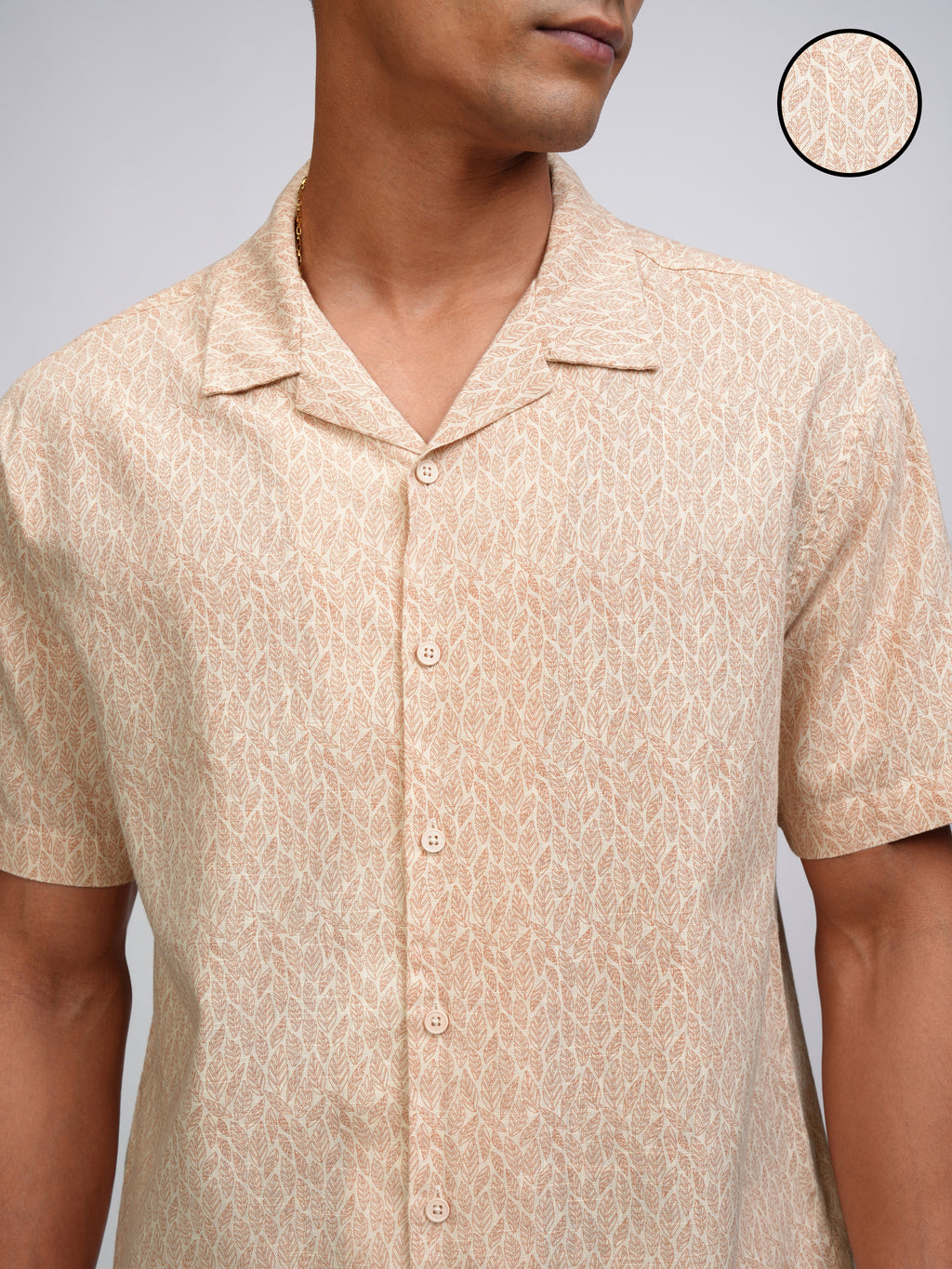 Highlander Men Beige Printed Relaxed Fit Casual Shirt - Beige - Image 5