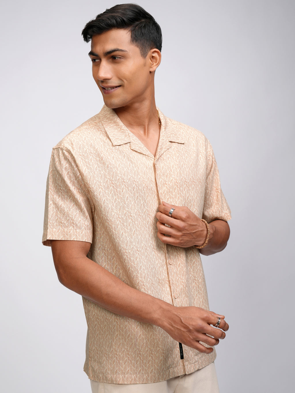Highlander Men Beige Printed Relaxed Fit Casual Shirt - Beige - Image 6