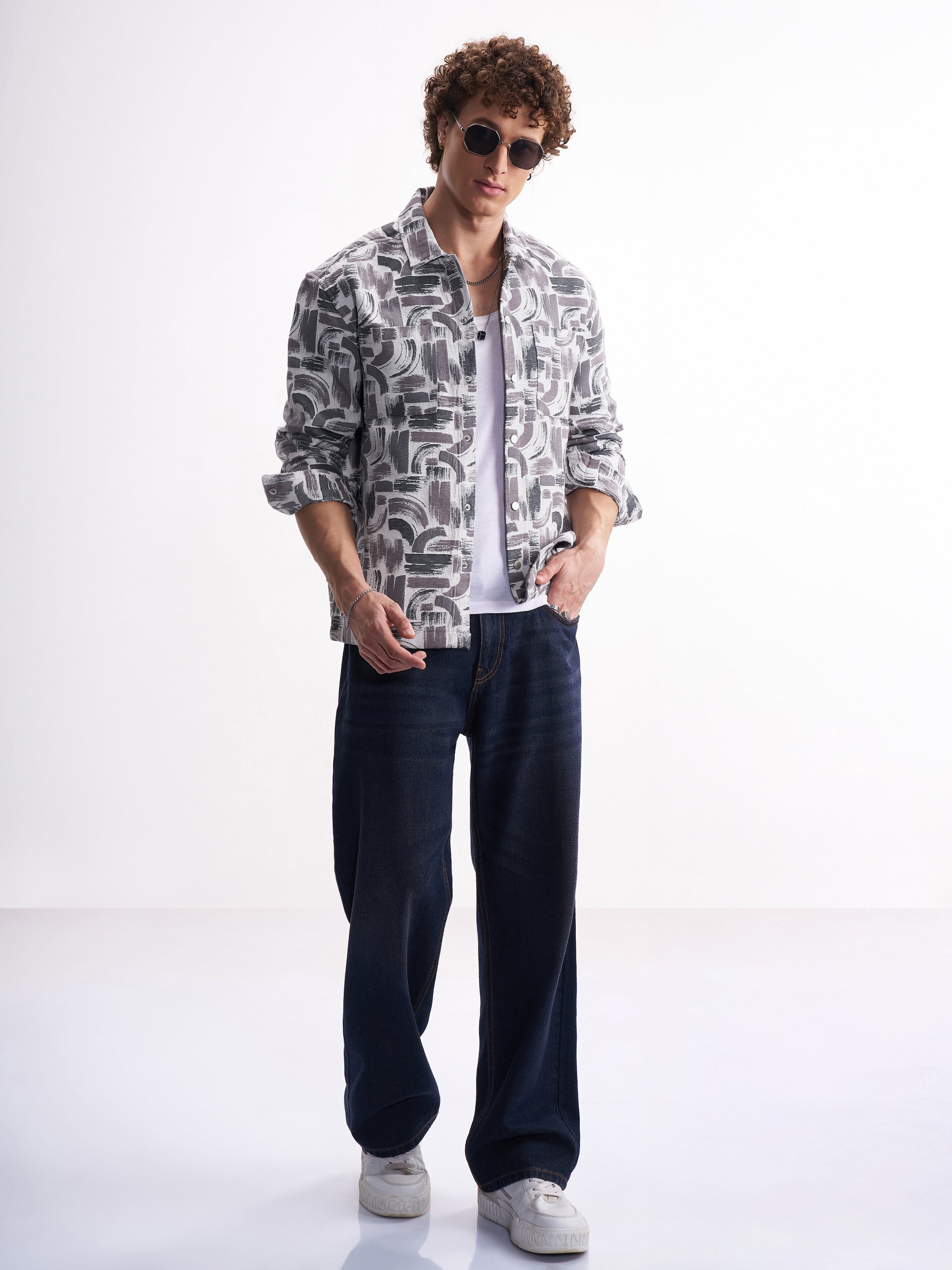 Highlander Men Purple Printed Relaxed Fit Casual Shirt - Purple - Image 2