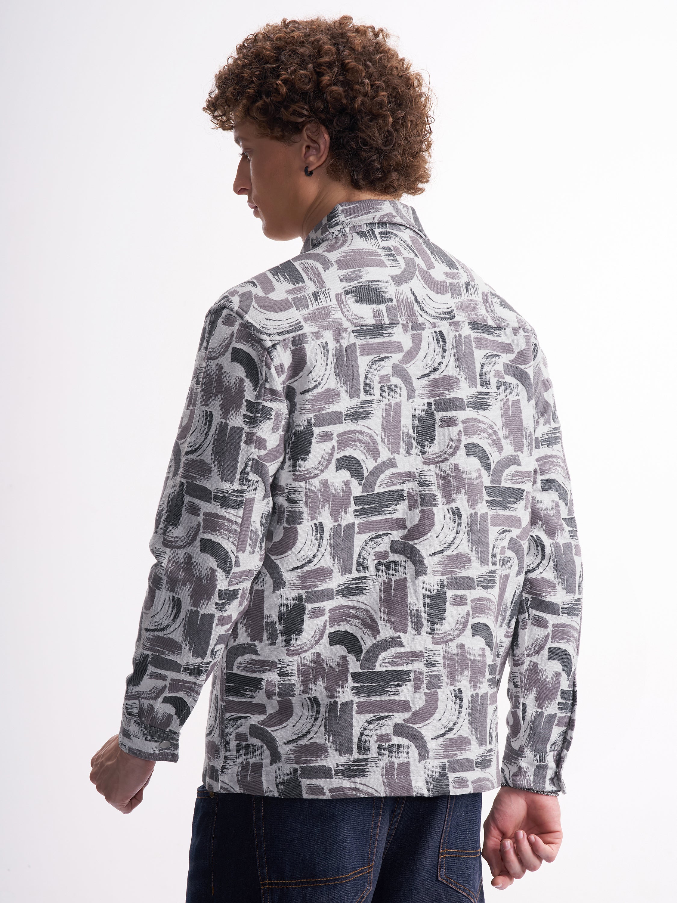 Highlander Men Purple Printed Relaxed Fit Casual Shirt - Purple - Image 3