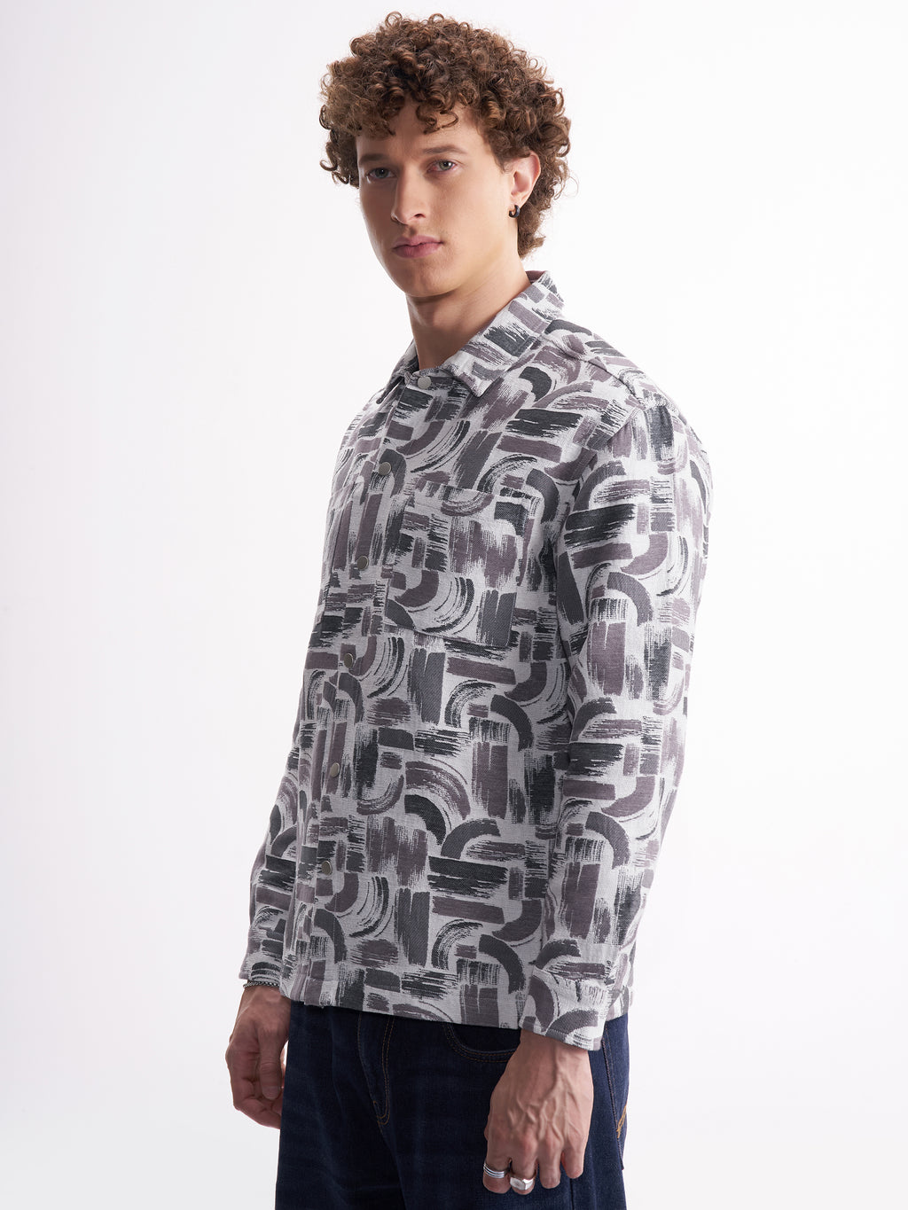Highlander Men Purple Printed Relaxed Fit Casual Shirt - Purple - Image 4