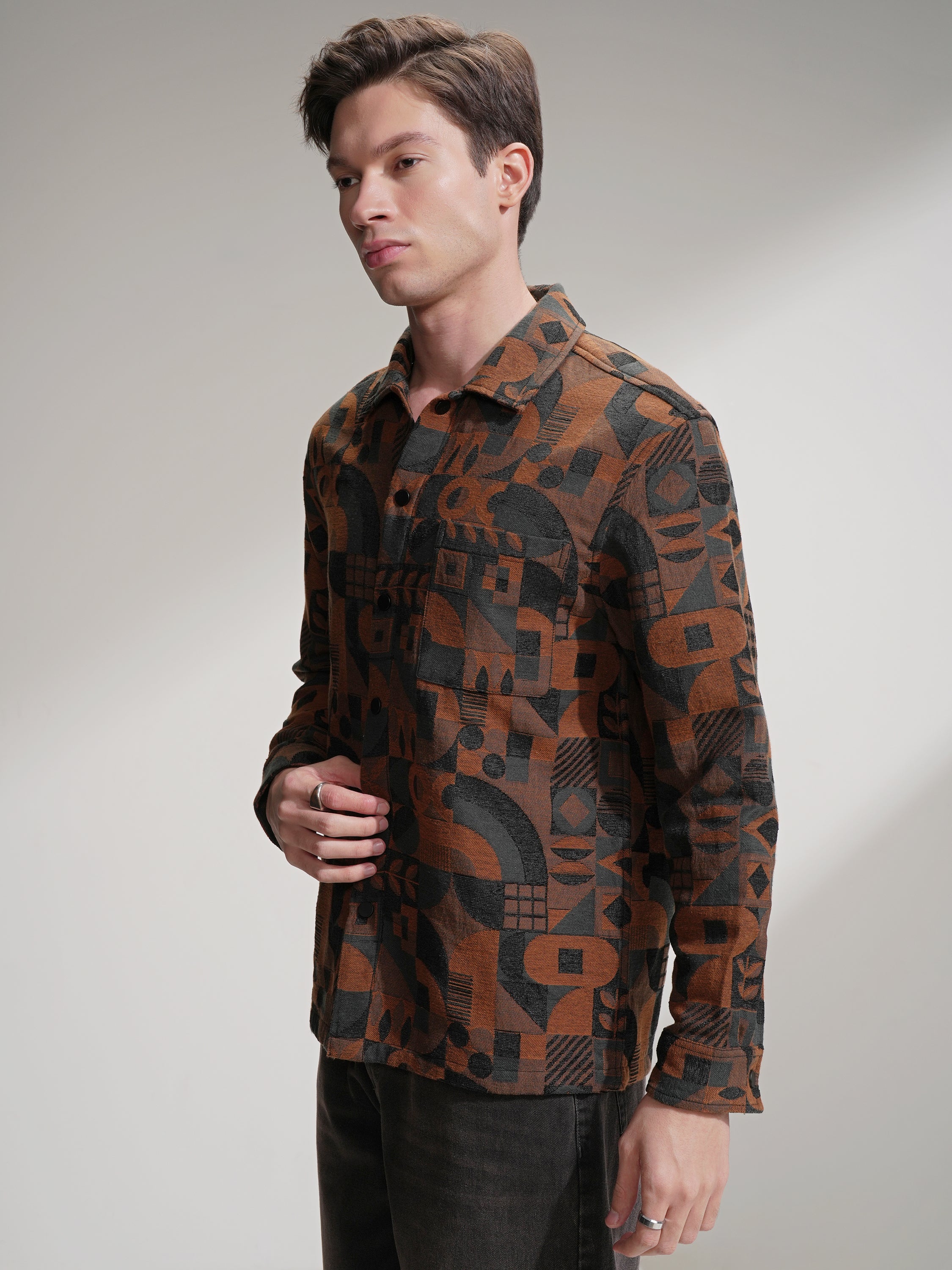 Highlander Men Black Printed Relaxed Fit Casual Shirt - Black - Image 4
