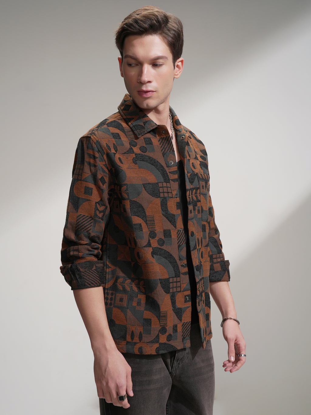 Highlander Men Black Printed Relaxed Fit Casual Shirt - Black - Image 6