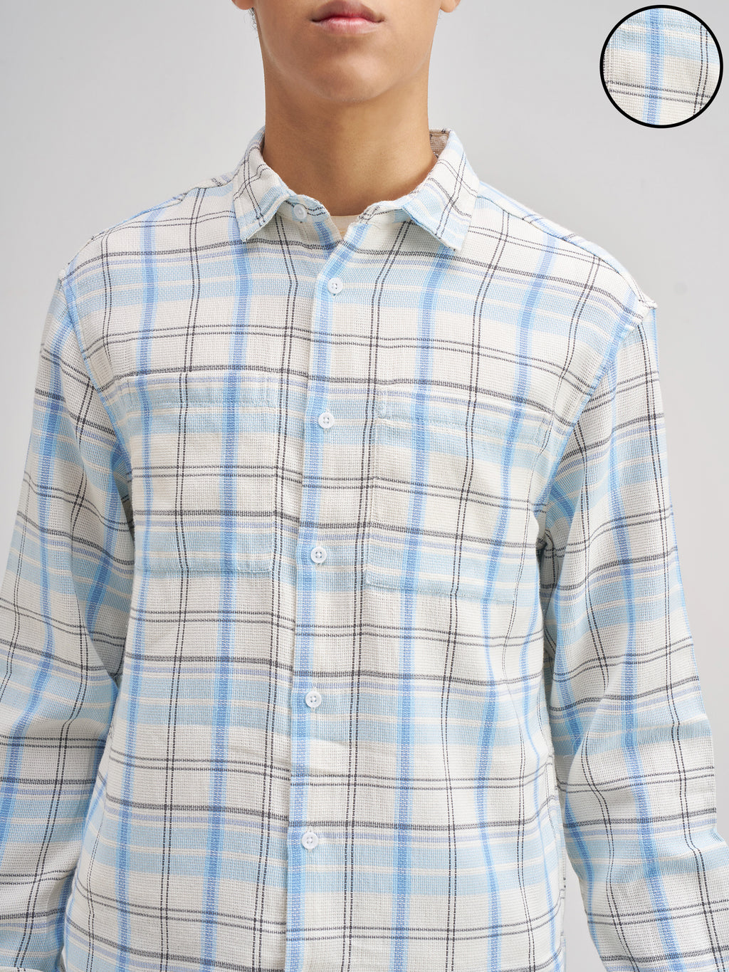 Highlander Men Blue Checked Regular Fit Casual Shirt - Blue - Image 5