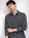 Highlander Men Grey Checked Relaxed Fit Casual Shirt - Grey - Image 1