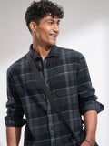 Highlander Men Blue Checked Relaxed Fit Casual Shirt - Blue - Image 1