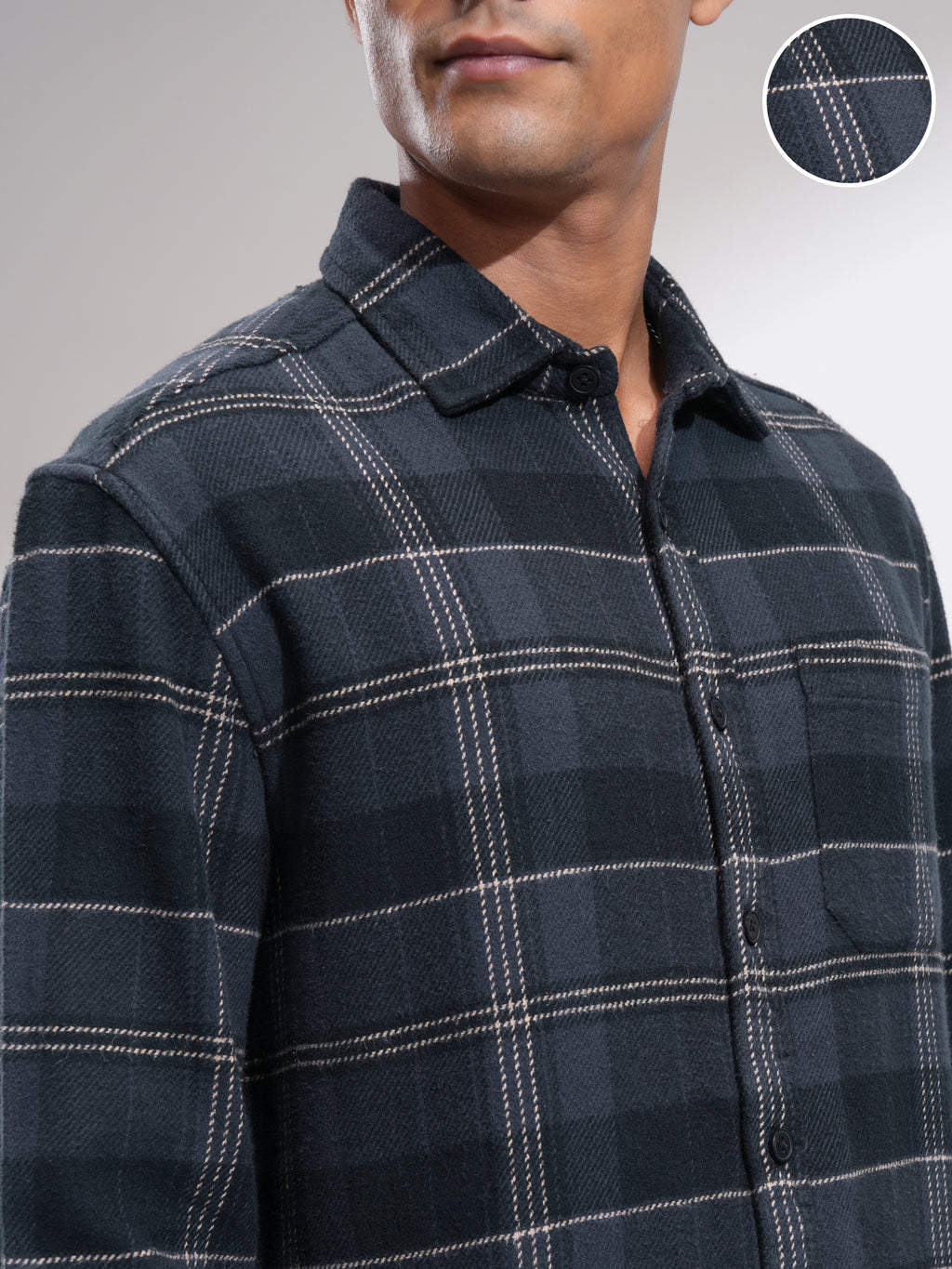 Highlander Men Blue Checked Relaxed Fit Casual Shirt - Blue - Image 5
