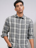 Highlander Men Grey Checked Relaxed Fit Casual Shirt - Grey - Image 1