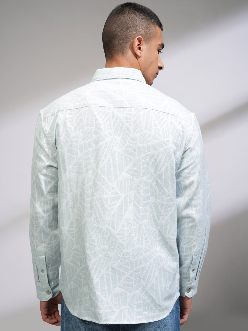 Highlander Men White Textured Relaxed Fit Casual Shirt - White - Image 3