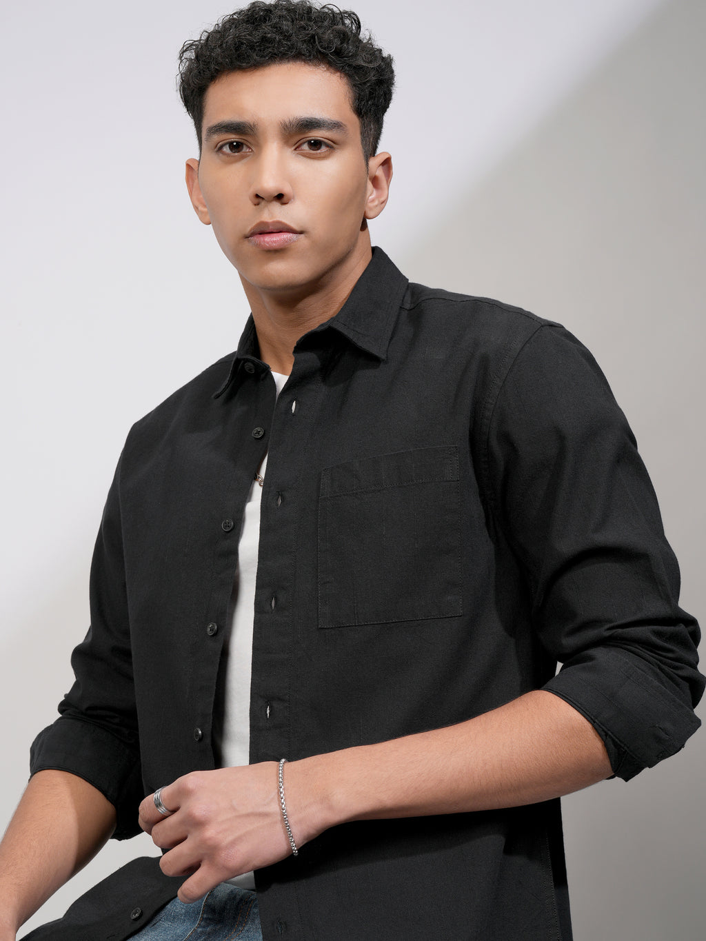Highlander Men Black Checked Relaxed Fit Casual Shirt - Black - Image 1