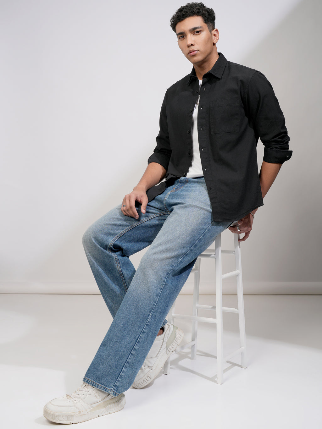 Highlander Men Black Checked Relaxed Fit Casual Shirt - Black - Image 2