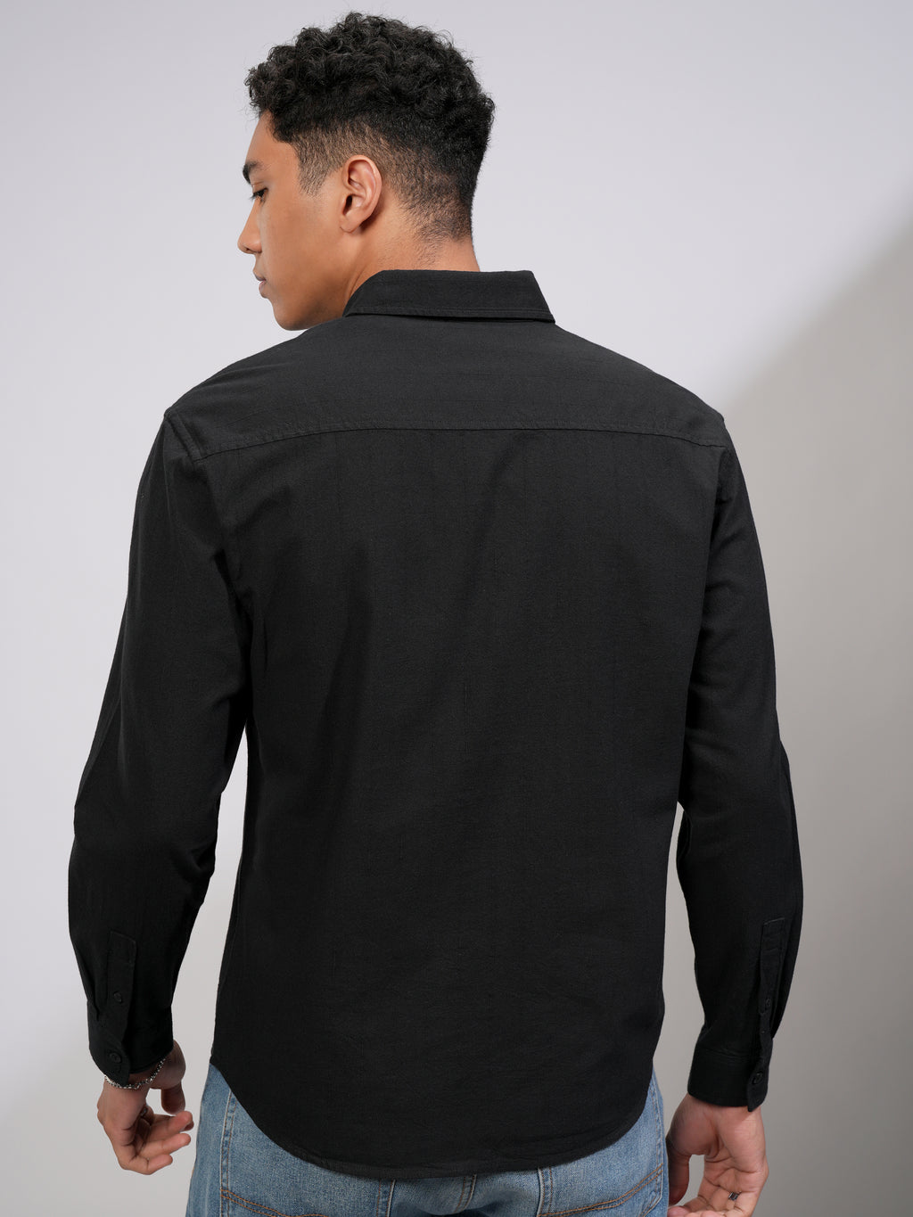 Highlander Men Black Checked Relaxed Fit Casual Shirt - Black - Image 3