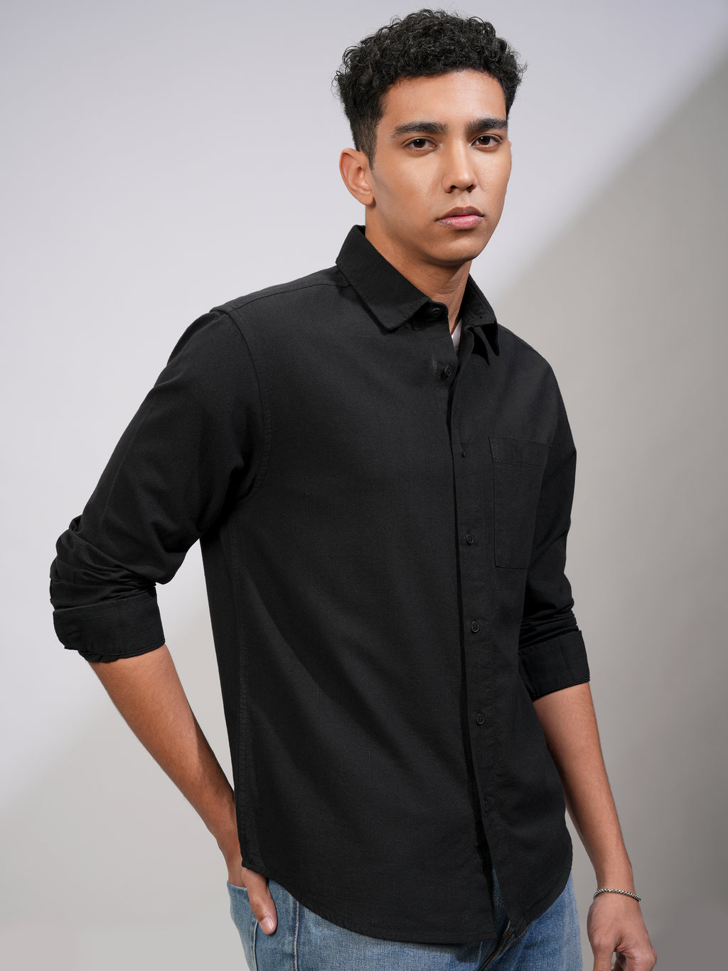 Highlander Men Black Checked Relaxed Fit Casual Shirt - Black - Image 6