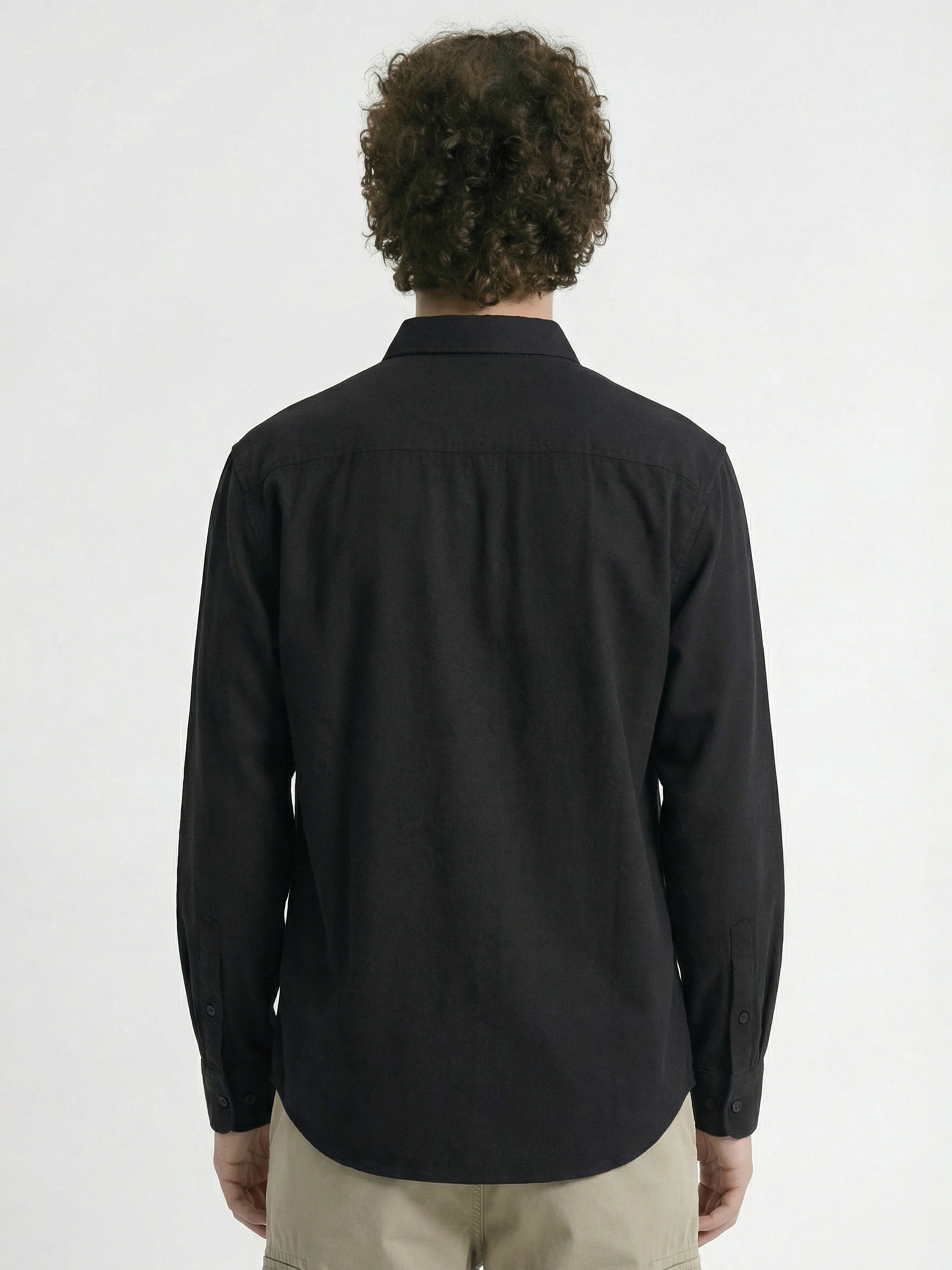 Highlander Men Black Self Design Regular Fit Casual Shirt - Black - Image 3