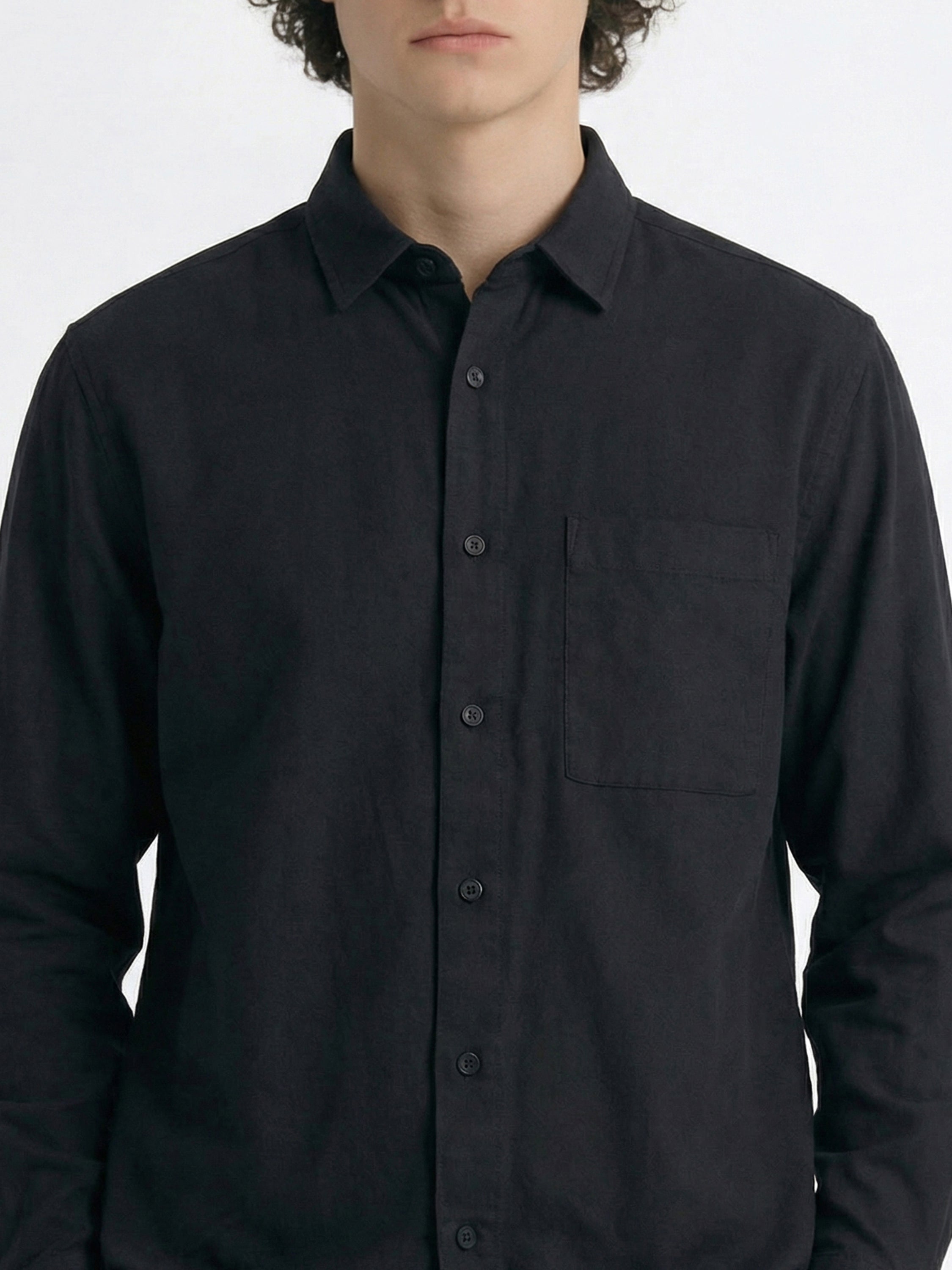 Highlander Men Black Self Design Regular Fit Casual Shirt - Black - Image 5