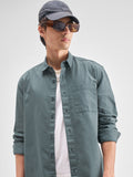 Highlander Men Blue Solid Relaxed Fit Casual Shirt - Blue - Image 1