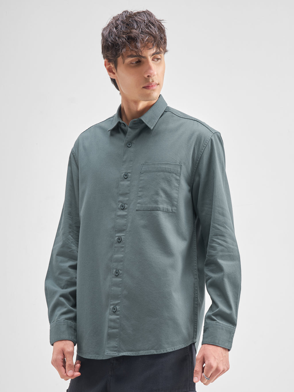 Highlander Men Blue Solid Relaxed Fit Casual Shirt - Blue - Image 4