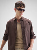 Highlander Men Brown Solid Relaxed Fit Casual Shirt - Brown - Image 1