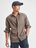 Highlander Men Khaki Self Design Relaxed Fit Casual Shirt - Khaki - Image 1