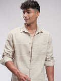 Highlander Men Off White Printed Relaxed Fit Casual Shirt - Off White - Image 1